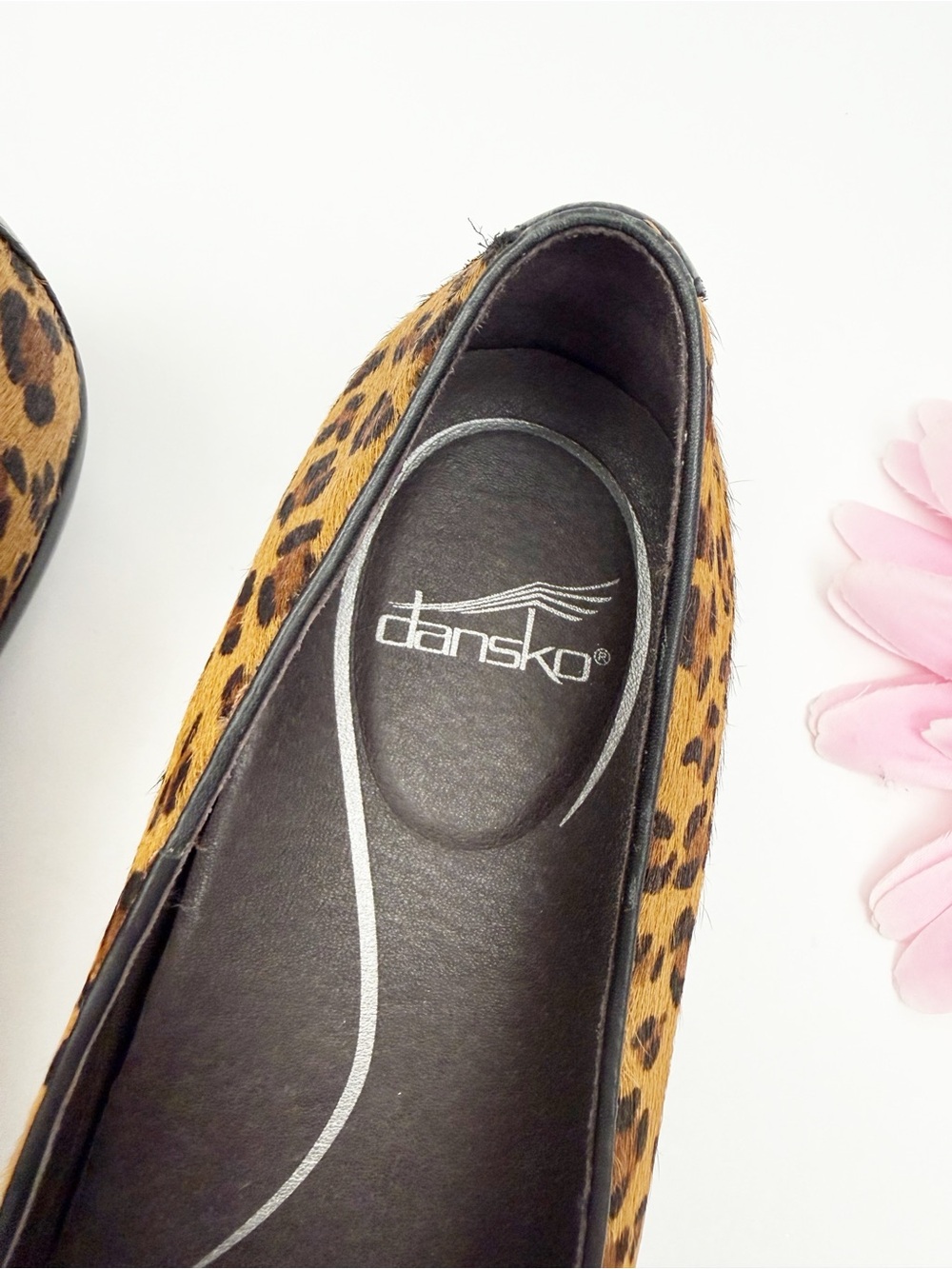 Dansko Olivia Leopard Animal Calf Pony Hair Loafers Tan Brown Black Comfort - Picture 10 of 14